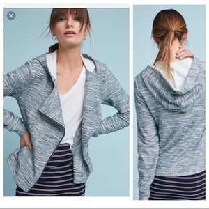 Anthropologie Hooded Tweed Moto Jacket, size Large